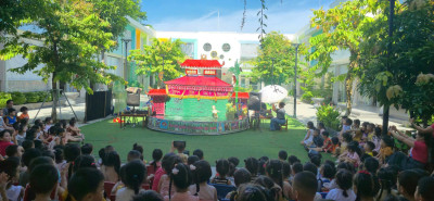 Trường mầm non Vảnh Khuyên tổ chức lễ hội múa rối nước tại cơ sở 02 cho trẻ