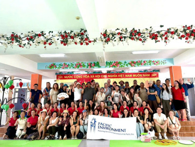 Trường mầm non Vành Khuyên chào đón 55 thành viên của Tổ chức môi trường Thái Bình Dương và CAB về thăm trường